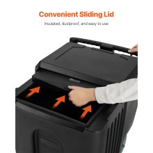 VEVOR Contenedor de Hielo Portátil 61,6 L con Tapa Deslizante 800 x 580 x 740 mm