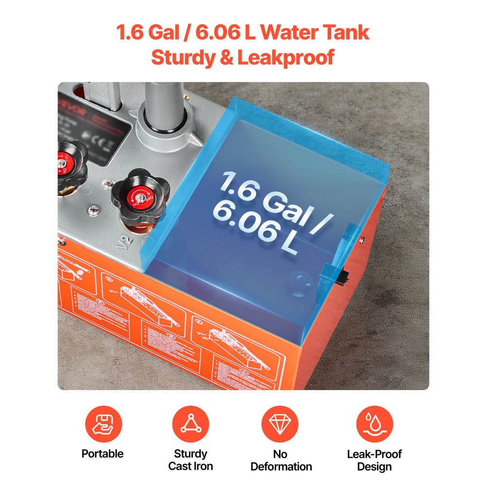 VEVOR Bomba de Prueba de Presión Hidráulica 6,06 L, Manual, Doble Válvula, Rango de prueba de 0-30 bar, con Manómetro y Tanque, Material Resistente, para Sistemas de Tuberías de Agua, Calefacción