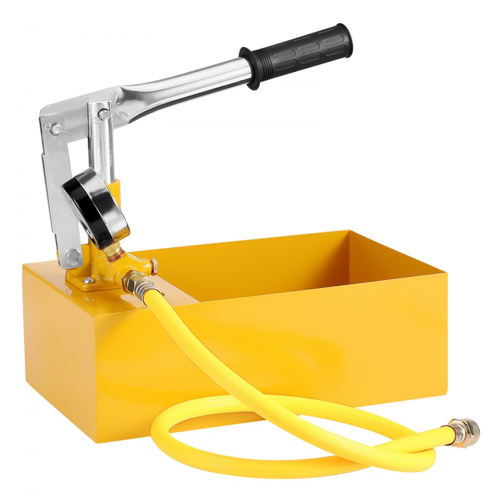 VEVOR Bomba de Prueba Hidrostática 25 Bar Kit de Probador de Presión de Agua Hidráulica Manual Doble Válvula con Tanque de Agua 10 L Manguera de 1,4m con Conector de Rosca Externa de 1/2" para Tubería
