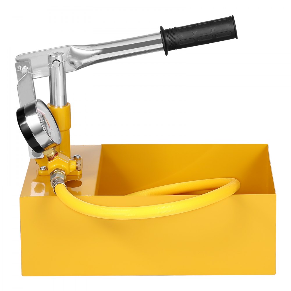 VEVOR Bomba de Prueba Hidrostática 25 Bar Kit de Probador de Presión de Agua Hidráulica Manual Doble Válvula con Tanque de Agua 10 L Manguera de 1,4m con Conector de Rosca Externa de 1/2" para Tubería