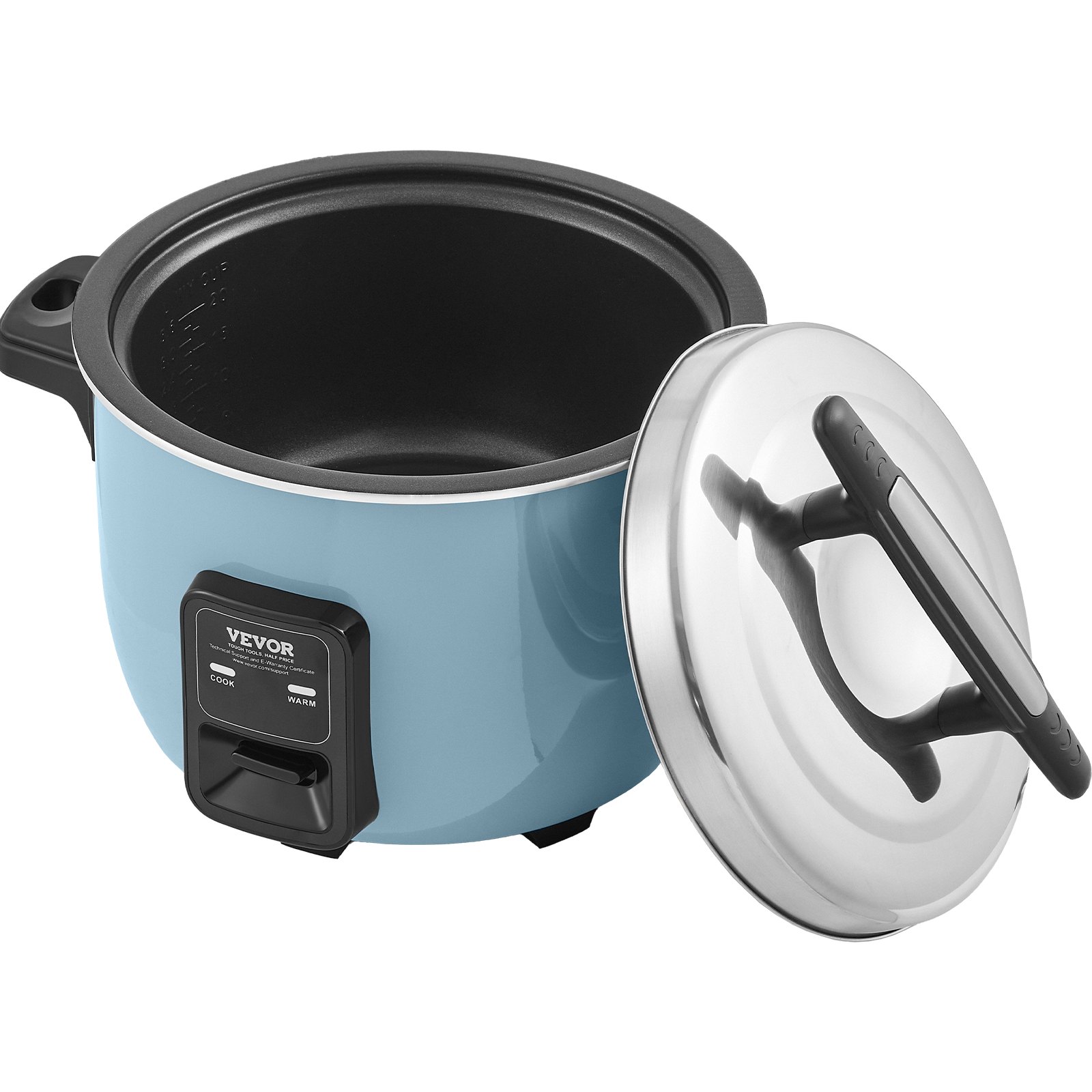 VEVOR Olla Arrocera Comercial de 23 Tazas 4,2 L Calentador con Olla Interior Antiadherente Cocción Rápida y Mantenimiento del Calor durante 24 Horas con Taza y Paleta para Arroz, 480 x 390 x 330 mm