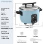 VEVOR Olla Arrocera Comercial de 30 Tazas, 5,6 L y Calentador con Olla Interior Antiadherente, Cocción Rápida y Mantenimiento del Calor durante 24 Horas, Taza y Paleta de Arroz, 500 x 410 x 340 mm