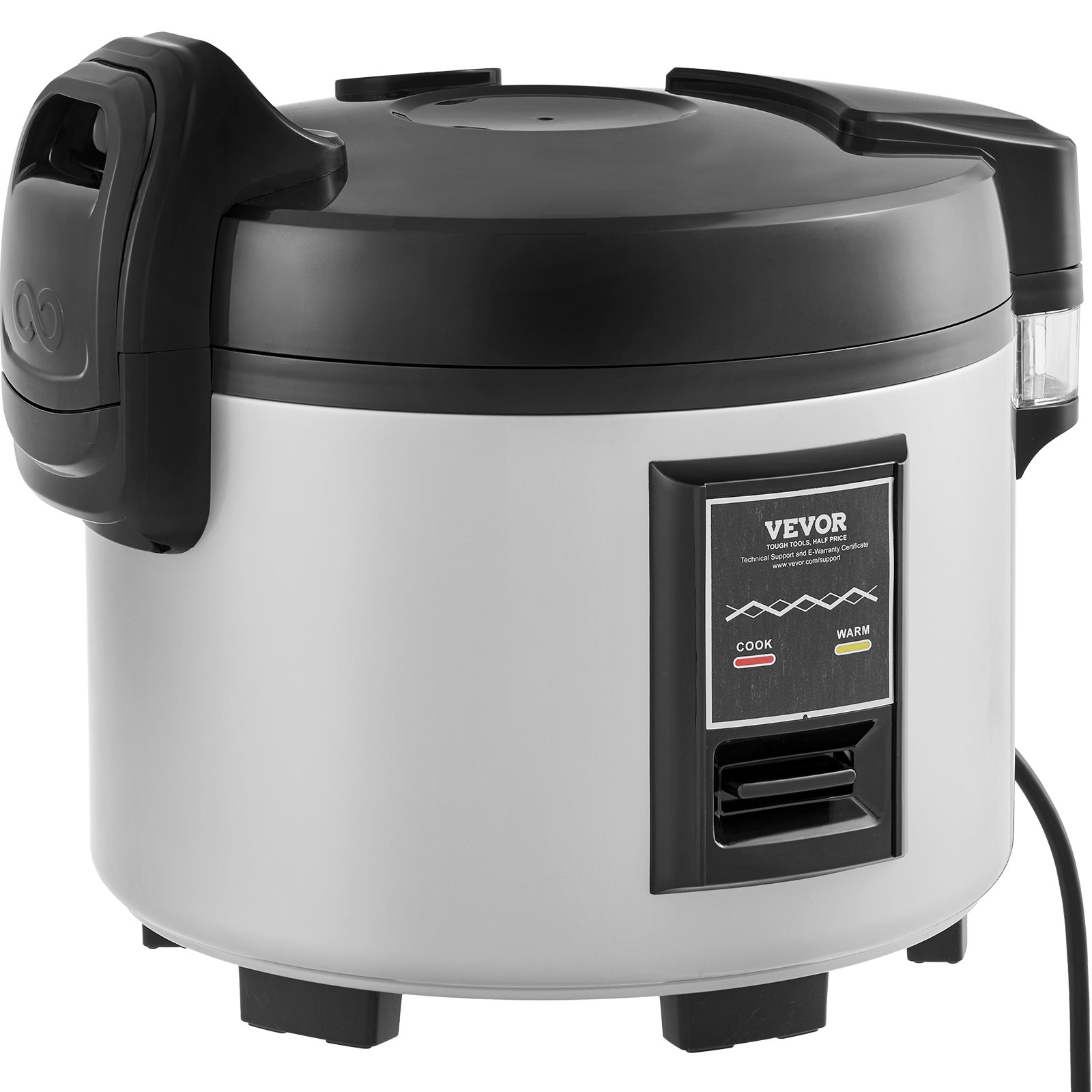 Olla arrocera comercial VEVOR, olla arrocera de 60 tazas, olla arrocera grande de 13 litros y calentador con olla interior antiadherente, cocción rápida y mantenimiento del calor durante 12 horas, con taza de arroz y paleta, para restaurante