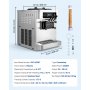 VEVOR Máquina de Helados Comercial 3 Sabores 1800 W Caudal de 20-28 L/h, Máquina para Hacer Helados con 2 Tolvas de 6 L Sobremesa, Preenfriamiento con Alerta de Mezcla Baja para Restaurante, Tienda