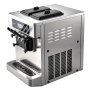 VEVOR Máquina de Helados Comercial 3 Sabores 1800 W Caudal de 20-28 L/h, Máquina para Hacer Helados con 2 Tolvas de 6 L Sobremesa, Preenfriamiento con Alerta de Mezcla Baja para Restaurante, Tienda