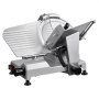 VEVOR Cortafiambres Eléctrico 240 W, Cortadora de Carne Comercial con Cuchilla de Acero al Carbono de 250 mm, Afilador Incorporado, Grosor Ajustable de 0-12 mm para Carne Congelada, Jamón, Baguette