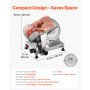 VEVOR Cortafiambres Eléctrico 320 W, Cortadora de Carne Comercial con Cuchilla de Acero al Carbono de 300 mm, Afilador Incorporado, Grosor Ajustable de 0-15 mm para Carne Congelada, Jamón, Baguette