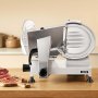 VEVOR Cortafiambres Eléctrico 320 W, Cortadora de Carne Comercial con Cuchilla de Acero al Carbono de 300 mm, Afilador Incorporado, Grosor Ajustable de 0-15 mm para Carne Congelada, Jamón, Baguette