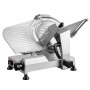 VEVOR Cortafiambres Eléctrico 320 W, Cortadora de Carne Comercial con Cuchilla de Acero al Carbono de 300 mm, Afilador Incorporado, Grosor Ajustable de 0-15 mm para Carne Congelada, Jamón, Baguette