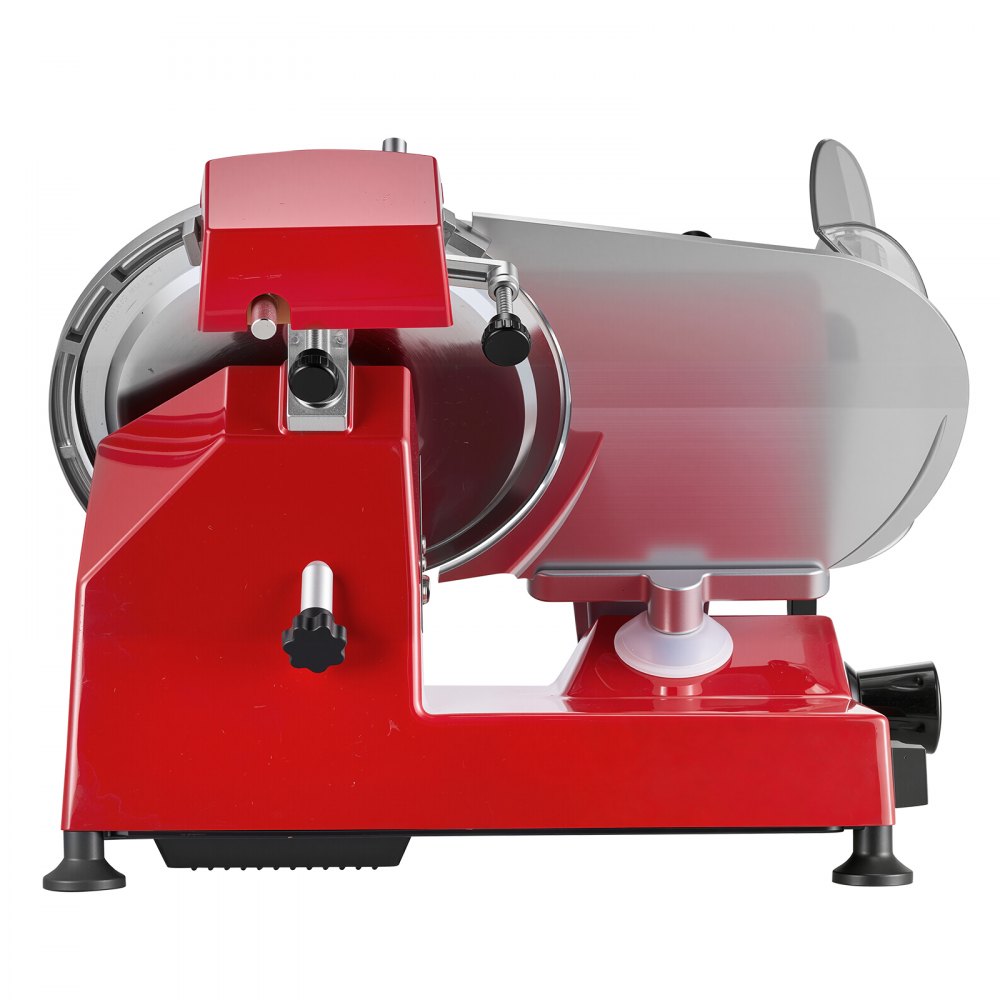 VEVOR Cortafiambres Eléctrico 320W Cortadora de Carne Comercial 300-450 RPM, con Cuchilla de Acero al Carbono de 25 cm, Grosor Ajustable de 0-12 mm, Uso Comercial y Doméstico, para Carne Congelada
