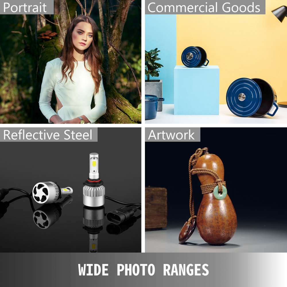 BuoQua Kit Iluminación Fotográfica de Foco o Luz con Caja Blanda 50 x 70 cm, Iluminación Continua Estudio Fotografía para Foto o Video con Bombillas, Kit Iluminación con Soporte de Fondo Ajustable