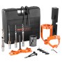 VEVOR Mortising Attachment for Drill, 4 Model Drills, Square Hole Chisel Set, Bench Drill Positioning Set, Mortising and Tenoning Tools with 5 Bushings, for Woodworking Mortising and Tenoning Machine