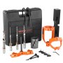 VEVOR Mortising Attachment for Drill, 4 Model Drills, Square Hole Chisel Set, Bench Drill Positioning Set, Mortising and Tenoning Tools with 5 Bushings, for Woodworking Mortising and Tenoning Machine