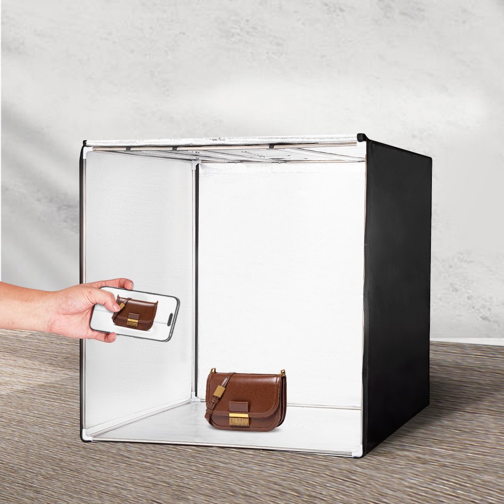 VEVOR Lightbox for Photo Studios, 81.3 x 81.3 cm, 5600 K, Professional Photo Shooting Tent Set with 210 LED Lights, 5 Backdrops, Power Supply, Soft Light Cloth, Corner Pieces, High CRI ≥ 95 for Product Photography