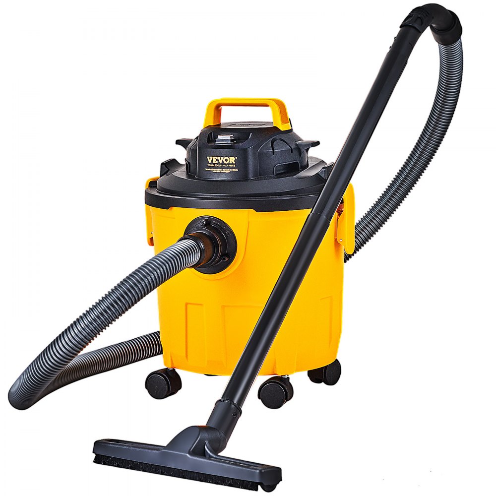 VEVOR Aspiradora en Seco y Húmedo 18 L Aspiradora Portátil Liviana para Taller en Seco y Húmedo 6 HP Soplado Eficiente con Boquilla, Ruedas, para Alfombras, Escombros, Pelo de Mascotas, Naranja