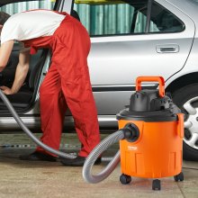 VEVOR Aspirador en Seco y Húmedo Aspiradora Portátil 18 L Máximo 6 HP, Naranja