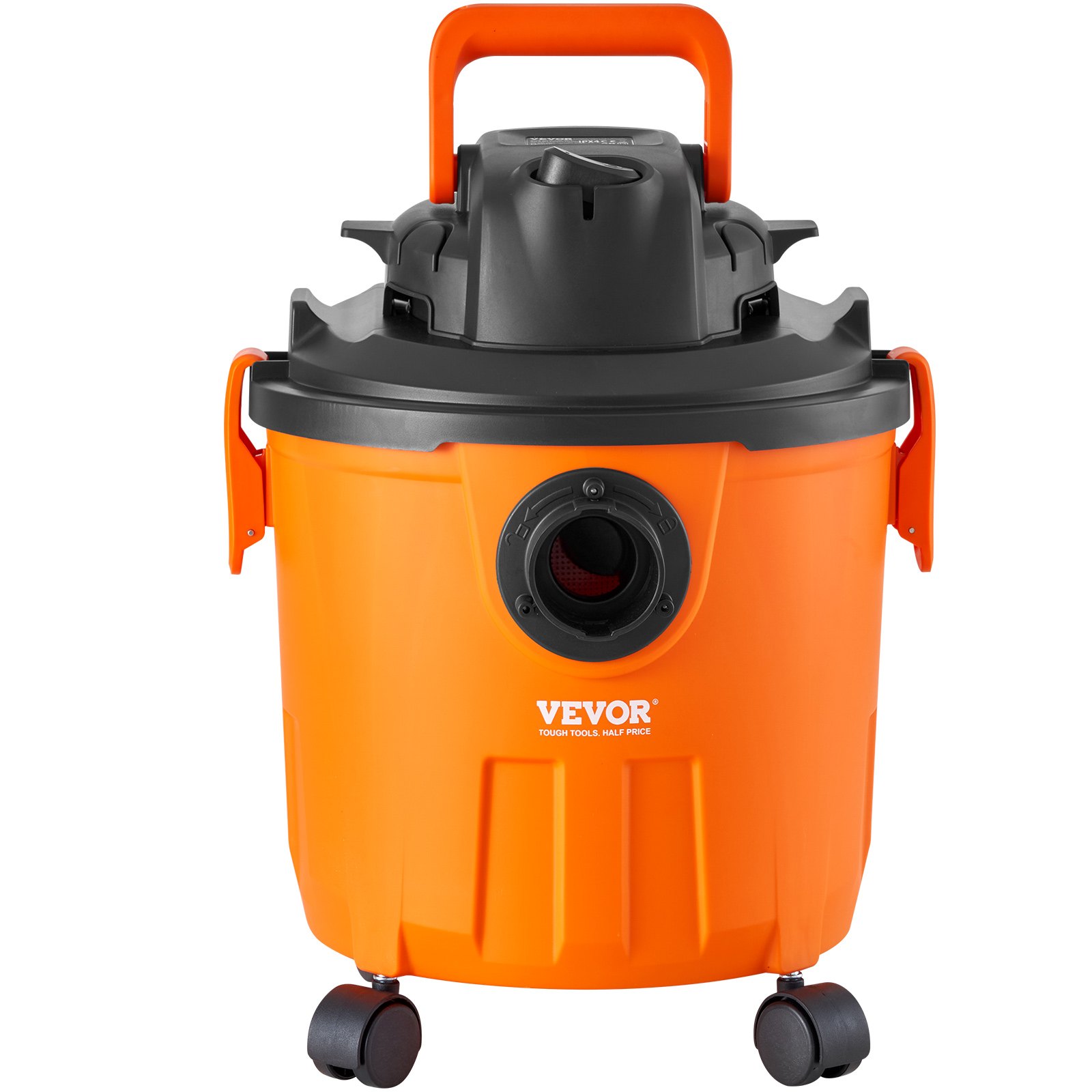 VEVOR Aspiradora en Seco y Húmedo 18 L Aspiradora Portátil Liviana para Taller en Seco y Húmedo 6 HP Soplado Eficiente con Boquilla, Ruedas, para Alfombras, Escombros, Pelo de Mascotas, Naranja