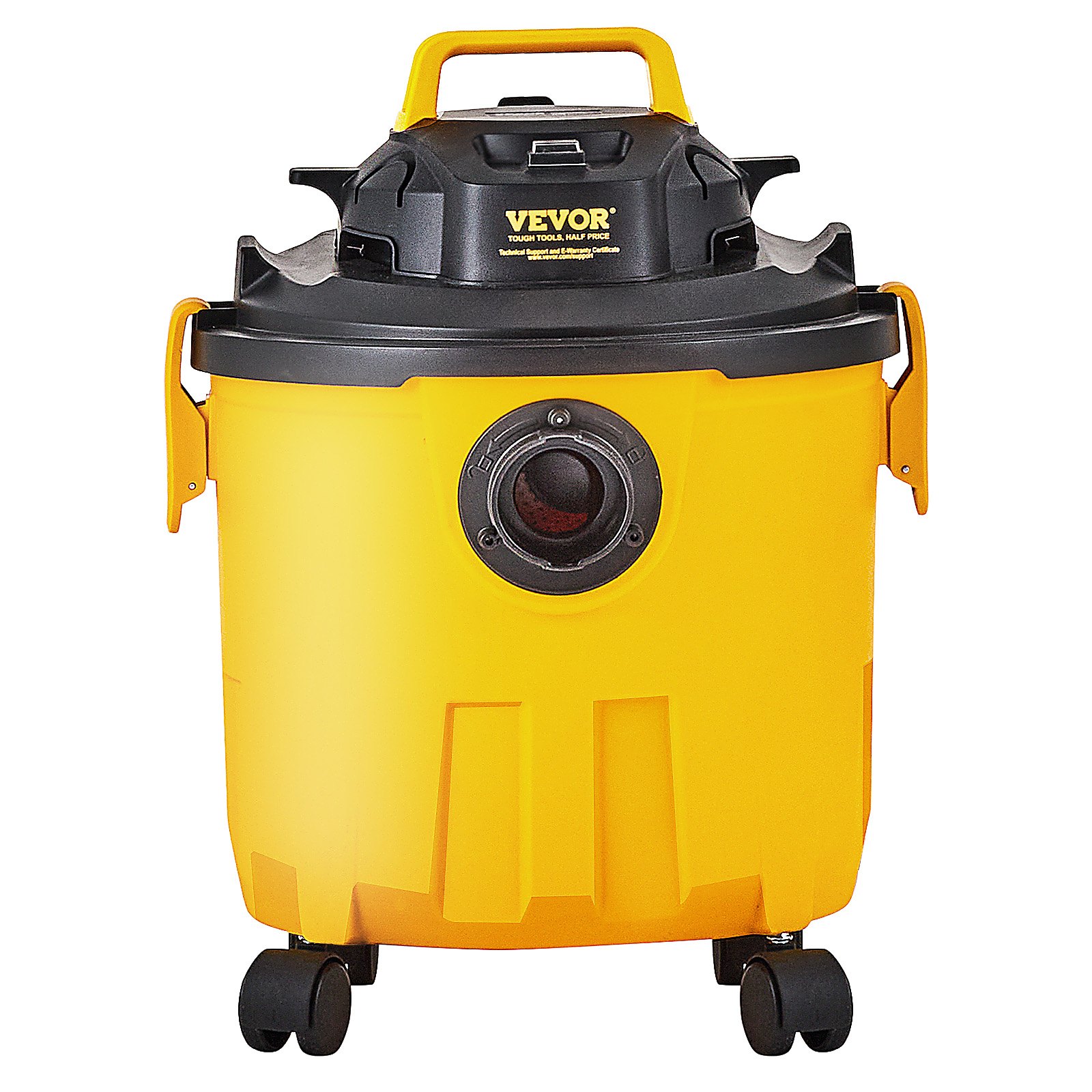 VEVOR Aspiradora en Seco y Húmedo 18 L Aspiradora Portátil Liviana para Taller en Seco y Húmedo 6 HP Soplado Eficiente con Boquilla, Ruedas, para Alfombras, Escombros, Pelo de Mascotas, Naranja