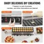 VEVOR Mini máquina para hacer panqueques holandesa, 50 piezas, 43 mm de diámetro, máquina para hacer dorayaki, parrilla eléctrica comercial para poffertjes de 1700 W, acero inoxidable antiadherente, control dual de temperatura y tiempo, para cocina casera y restaurante