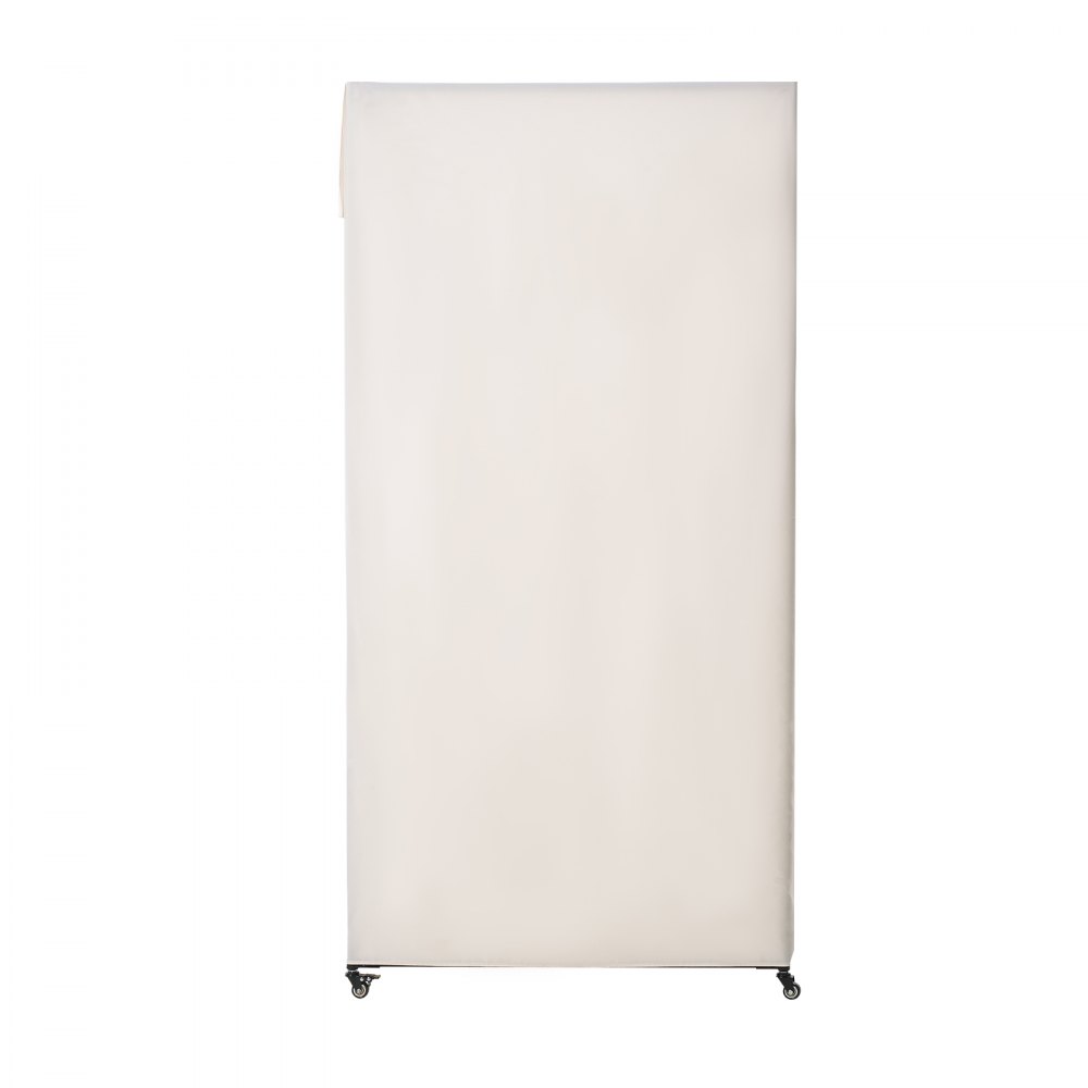 VEVOR Fitting Room, Moveable Dressing Room with Thick Curtains, Privacy Space with Casters and a Sturdy Metal Hook, for Boutique, Mall, Tailor's Store & Outdoor (99 x 99 x 204.5 cm, Black and Beige)