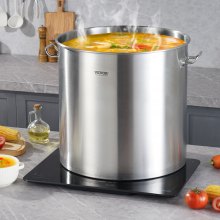 VEVOR Olla de Acero Inoxidable 94,6 L para Cocinar Salsas con Tapa 500 x 495 mm