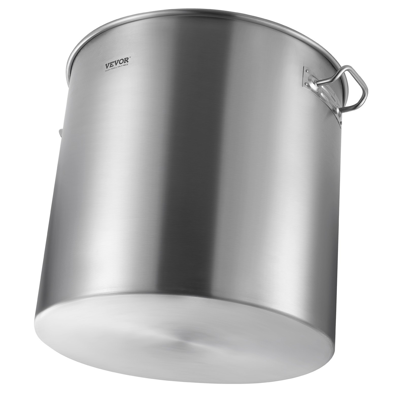 VEVOR Olla Grande de Acero Inoxidable 94,6 L, Olla para Salsa con Canasta, Tapa y Asa, Olla Comercial Resistente, Tratamiento de Lijado, para Eventos de Grupos Grandes, Color Plateado, 500 x 495 mm