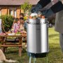 VEVOR Olla de Acero Inoxidable, Ollas para Cocinar 34 L, Olla para Salsa con Canasta, Tapa y Asa, Olla Comercial Resistente, Tratamiento de Lijado, para Cocinar al Vapor, Hervir o Freír, 315 x 420 mm