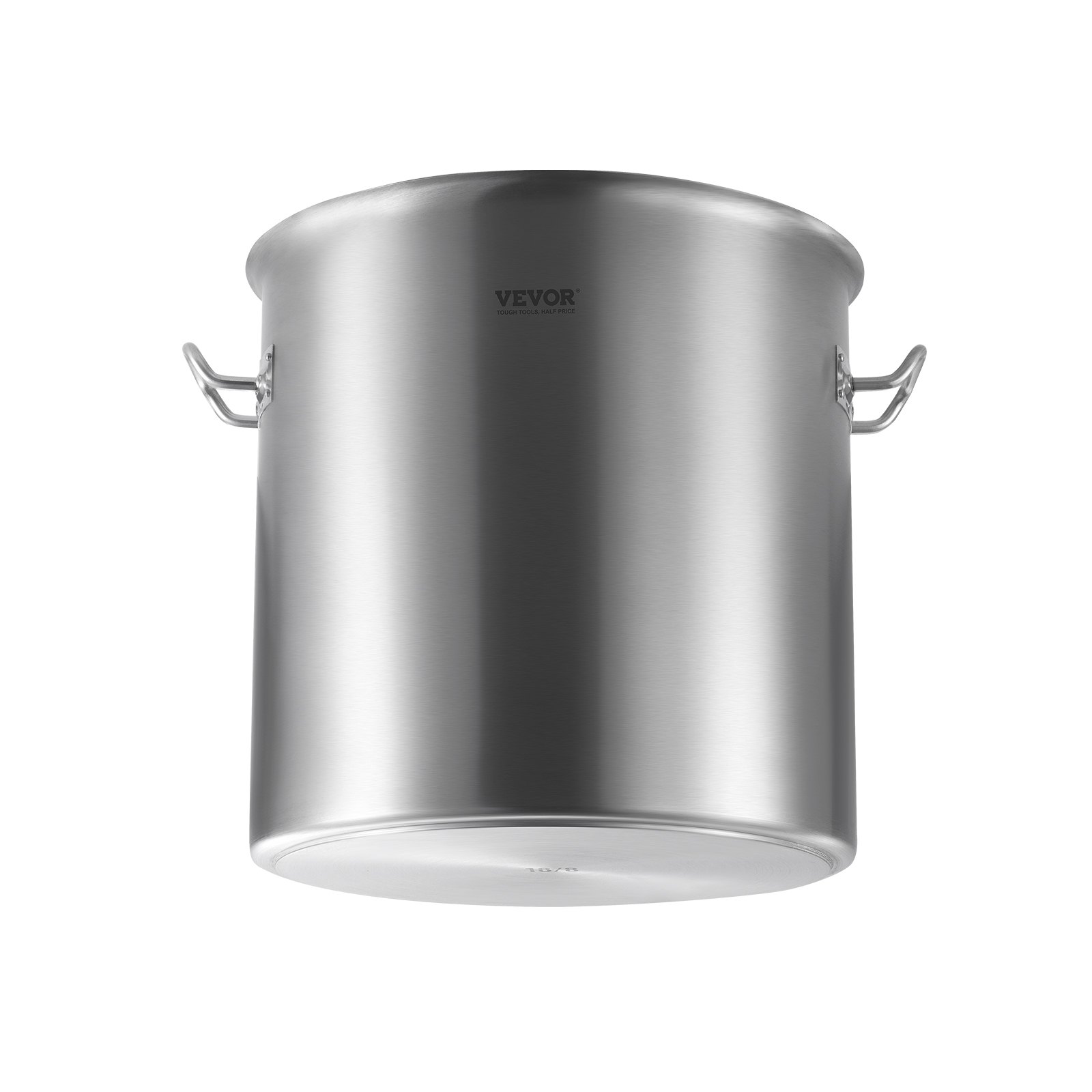 VEVOR Olla Grande de Acero Inoxidable de 50,1 L, Olla para Salsa con Tapa y Asa, Olla Comercial Resistente, Tratamiento de Lijado, para Eventos de Grupos Grandes, Color Plateado, 395 x 405 mm