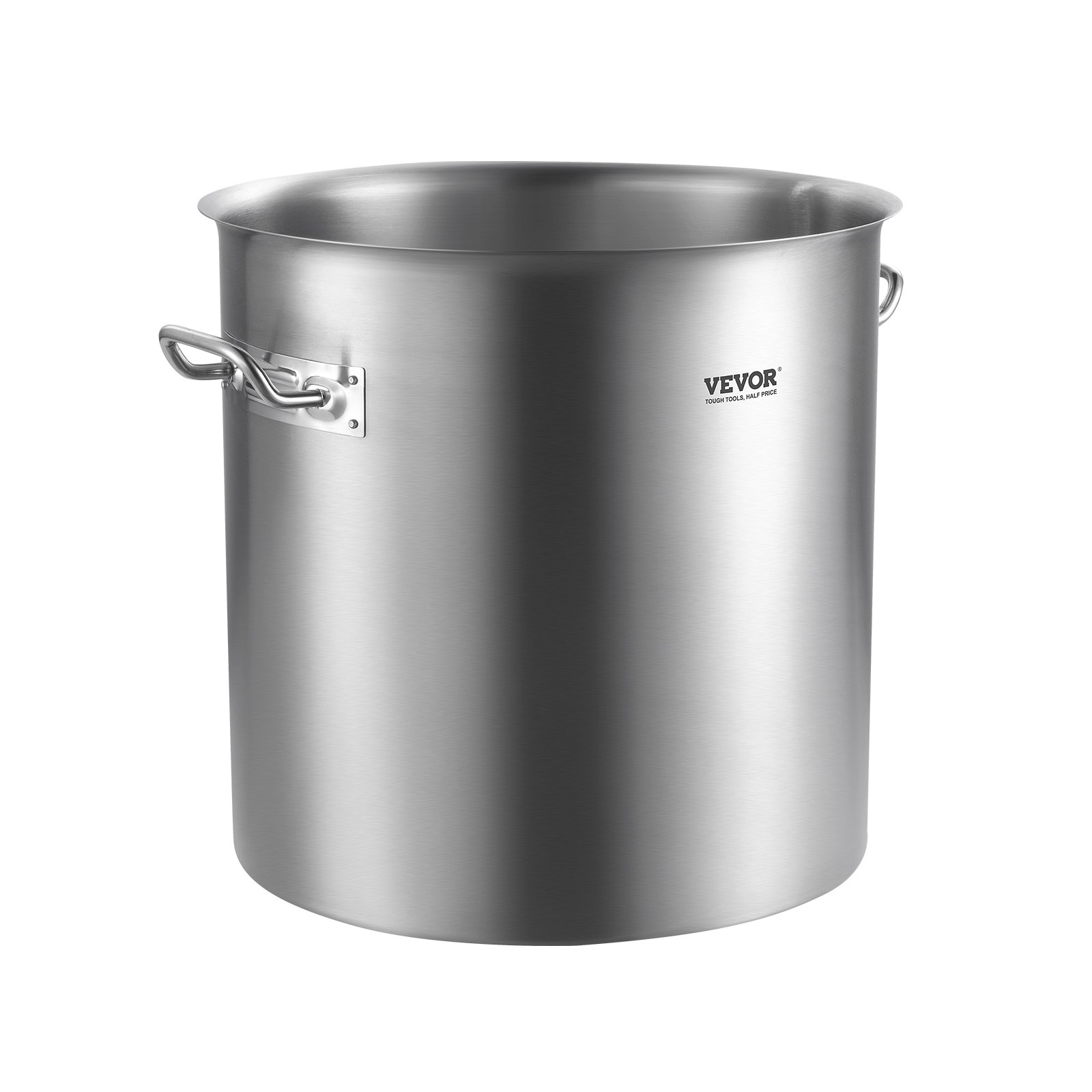 VEVOR Olla Grande de Acero Inoxidable de 50,1 L, Olla para Salsa con Tapa y Asa, Olla Comercial Resistente, Tratamiento de Lijado, para Eventos de Grupos Grandes, Color Plateado, 395 x 405 mm