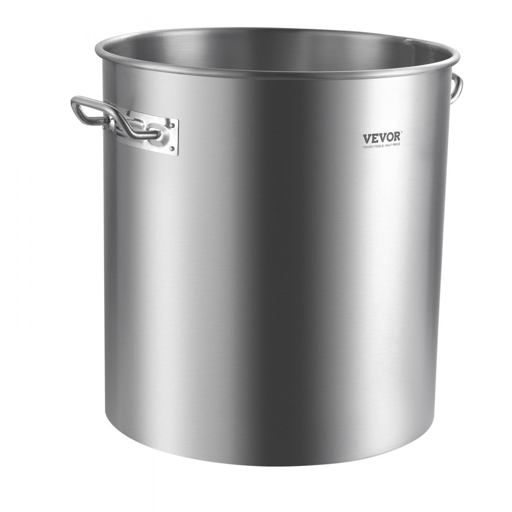 VEVOR Olla Grande de Acero Inoxidable de 60,5 L, Olla para Salsa con Canasta, Tapa y Asa, Olla Comercial Resistente, Tratamiento de Lijado, para Eventos de Grupos Grandes, Plateado, 400 x 450 mm