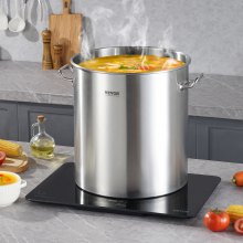 VEVOR Olla de Acero Inoxidable 60,5 L para Cocinar Salsas con Tapa 400 x 450 mm