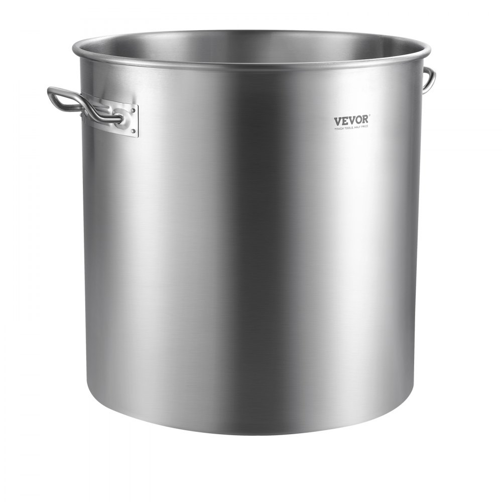 VEVOR Olla Grande de Acero Inoxidable de 79,5 L, Olla para Salsa con Canasta, Tapa y Asa, Olla Comercial Resistente, Tratamiento de Lijado, para Eventos de Grupos Grandes, Plata, 450 x 485 mm