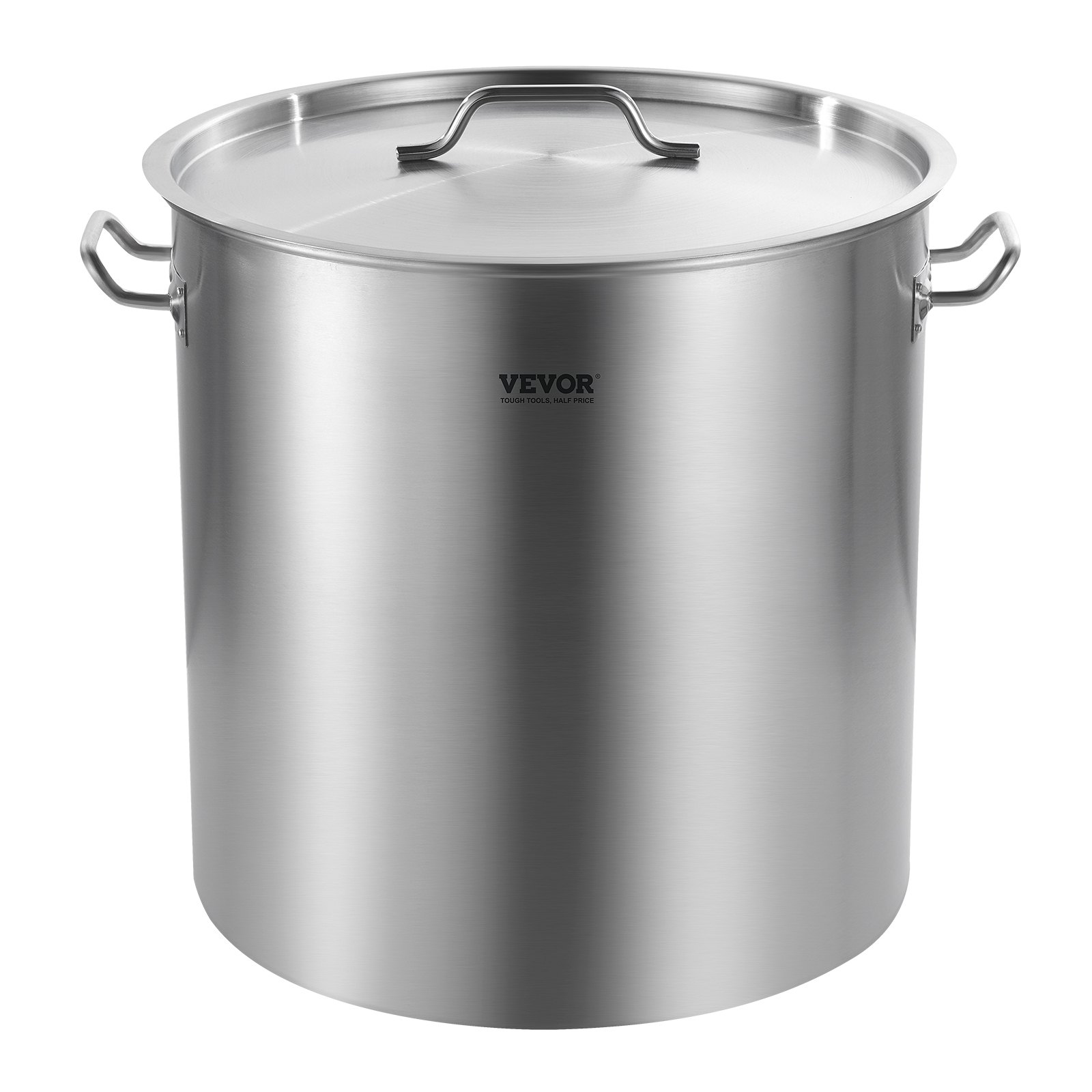 VEVOR Olla Grande de Acero Inoxidable de 79,5 L, Olla para Salsa con Canasta, Tapa y Asa, Olla Comercial Resistente, Tratamiento de Lijado, para Eventos de Grupos Grandes, Plata, 450 x 485 mm