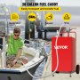 VEVOR Fuel Caddy Tanque de almacenamiento de combustible de 30 galones, 2 ruedas con bomba Manuel, rojo