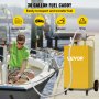 VEVOR Fuel Caddy Tanque de almacenamiento de combustible de 30 galones, 4 ruedas con bomba Manuel, amarillo