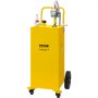 VEVOR Fuel Trolley, 35 Gallons, Gasoline Fuel Tank Container, with Manual Transfer Pump, Gasoline/Diesel Fuel Tank for Cars, Lawn Mowers, ATVs, Boats, and More, Yellow
