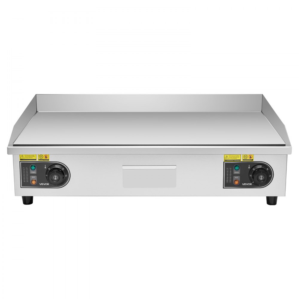 VEVOR Plancha Eléctrica Profesional 725x400 mm 4400 W, Termostato Ajustable de 50 a 300 °C, Placa con Protección contra Salpicaduras, Cuerpo de Acero Inoxidable, para Uso en Interiores y Exteriores