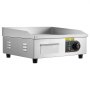 VEVOR Parrilla eléctrica de 2800 W, 450 × 300 mm, control de temperatura de 50 a 300 °C, acero inoxidable (carcasa exterior), parrilla de sobremesa/comercial, 122 cm de altura, apta para carnes y tortitas.