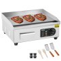 VEVOR Plancha Eléctrica Comercial 2800 W Parrilla Plana de 453 x 410 x 210 mm