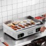 VEVOR Commercial Electric Grill, 4000 W, Flat Countertop Grill Plate, Adjustable Temperature from 122 °F to 572 °F, 25.98 x 15.75 x 0.39 inches, Stainless Steel Grill Plate with 2 Shovels and 2 Brushes for Home or Restaurant Use