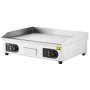 VEVOR Commercial Electric Grill, 4000 W, Flat Countertop Grill Plate, Adjustable Temperature from 122 °F to 572 °F, 25.98 x 15.75 x 0.39 inches, Stainless Steel Grill Plate with 2 Shovels and 2 Brushes for Home or Restaurant Use