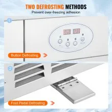 VEVOR Máquina de Laminados de Hielo con 2 Bandejas de 38x38 cm Plancha de Hielo Laminada Comercial de Acero Inoxidable Máquina de Laminación de Hielo con Compresor y 4 Raspadores para Confiterías