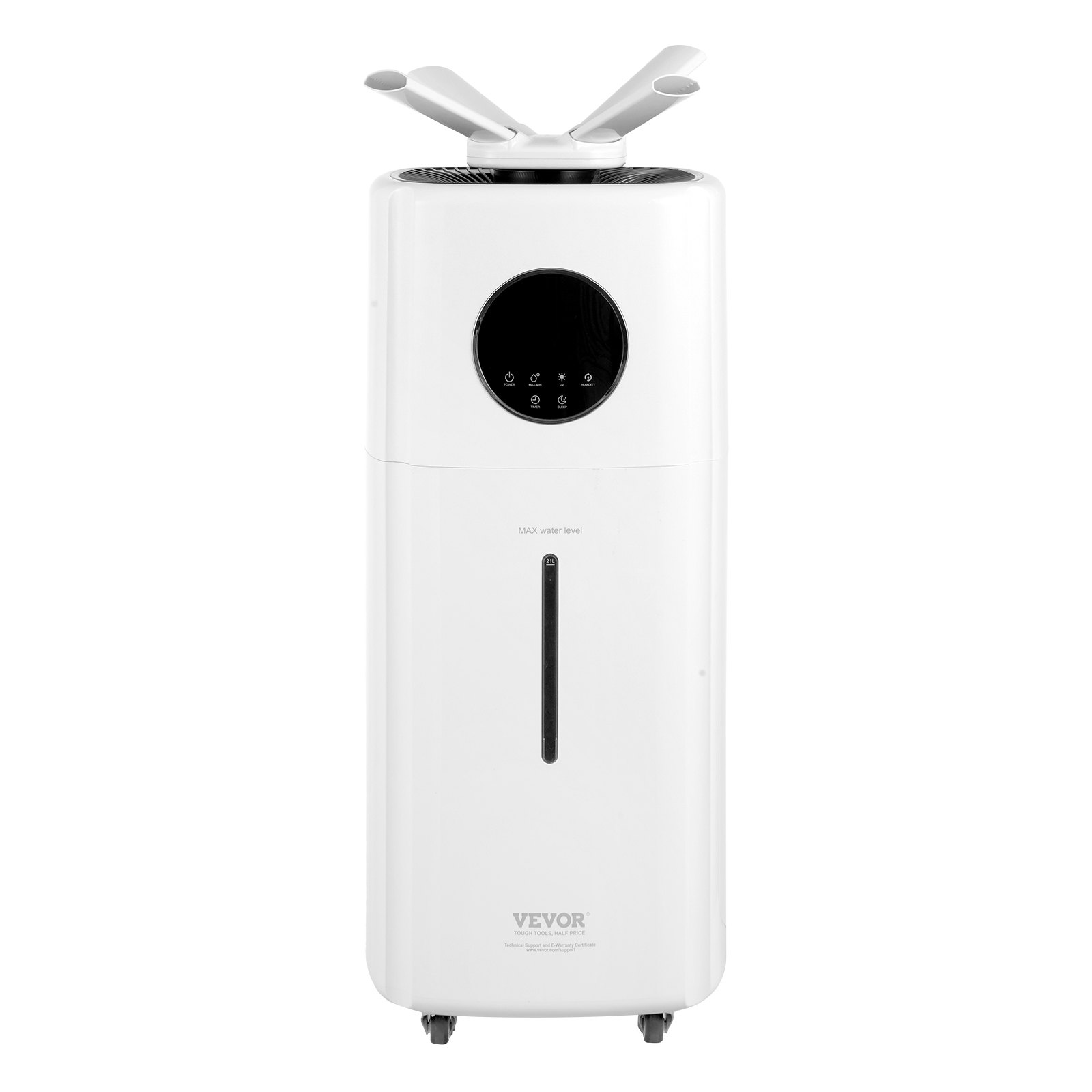 VEVOR Humidificador Comercial 21 L Vapor Frío 44-120 m² 35,5 x 35,5 x 103,5 cm