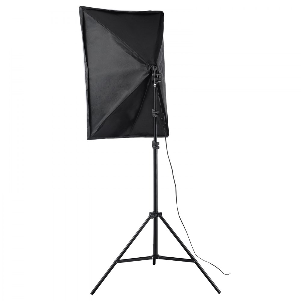 VEVOR 2 PCS Kit de Iluminación Softbox de 500 x 700 mm con Bombillas LED de 45 W, Temperatura de Color Ajustable de 3000-6500 K, Trípode, Control Remoto para Grabación de Video, Transmisión en Vivo