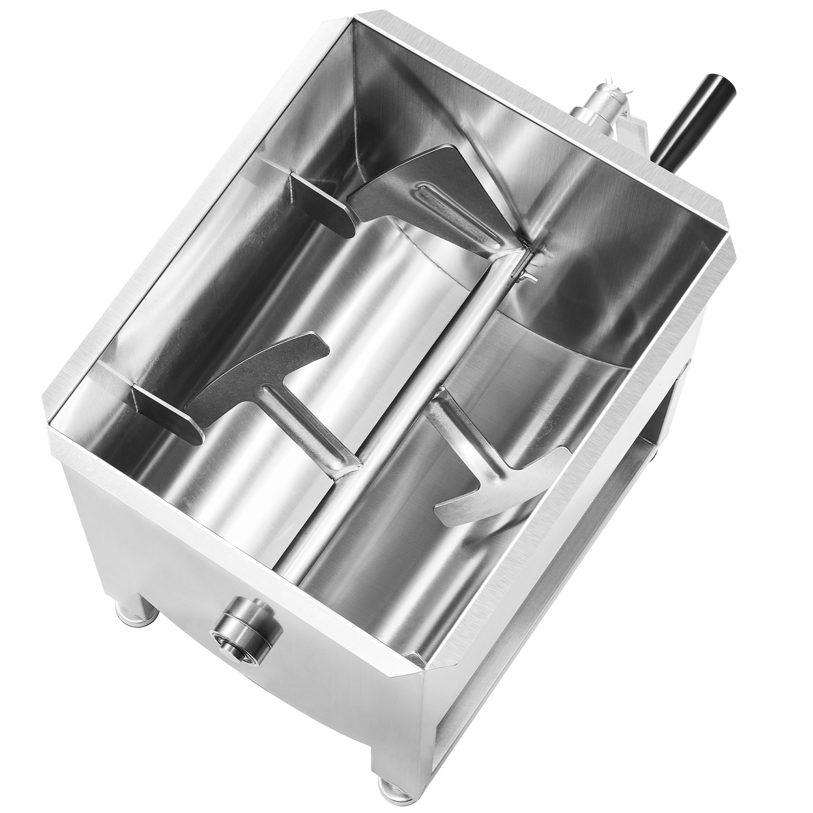 VEVOR Mezcladora de Carne Manual Tanque 30 L Equipo de Procesamiento de Carne Mezcla Máxima 20,4 kg Mezcladora de Salchichas de Acero Inoxidable Batidora de Carne con Tapa, Reductor de Engranajes