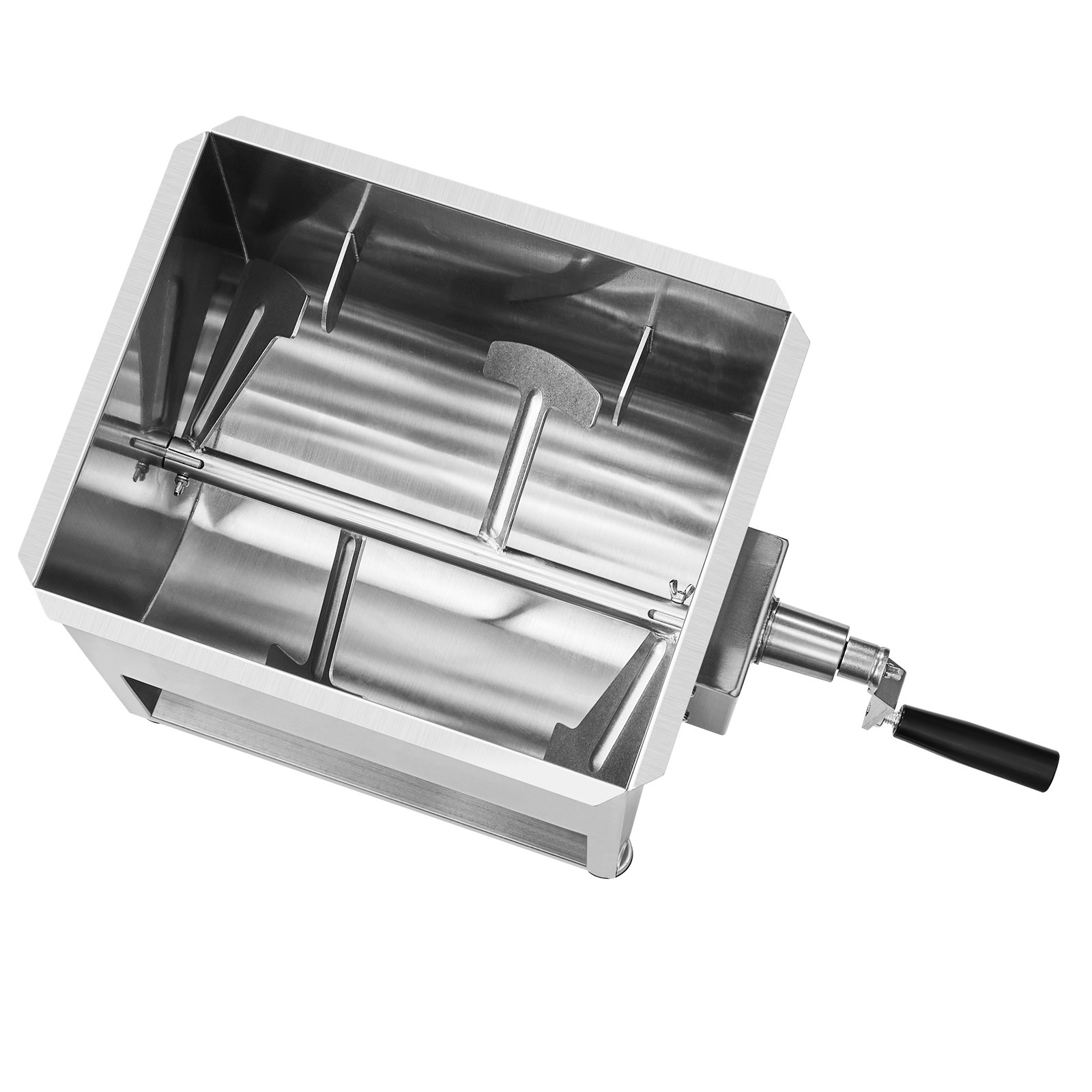 VEVOR Mezcladora de Carne Manual Tanque 30 L Equipo de Procesamiento de Carne Mezcla Máxima 20,4 kg Mezcladora de Salchichas de Acero Inoxidable Batidora de Carne con Tapa, Reductor de Engranajes