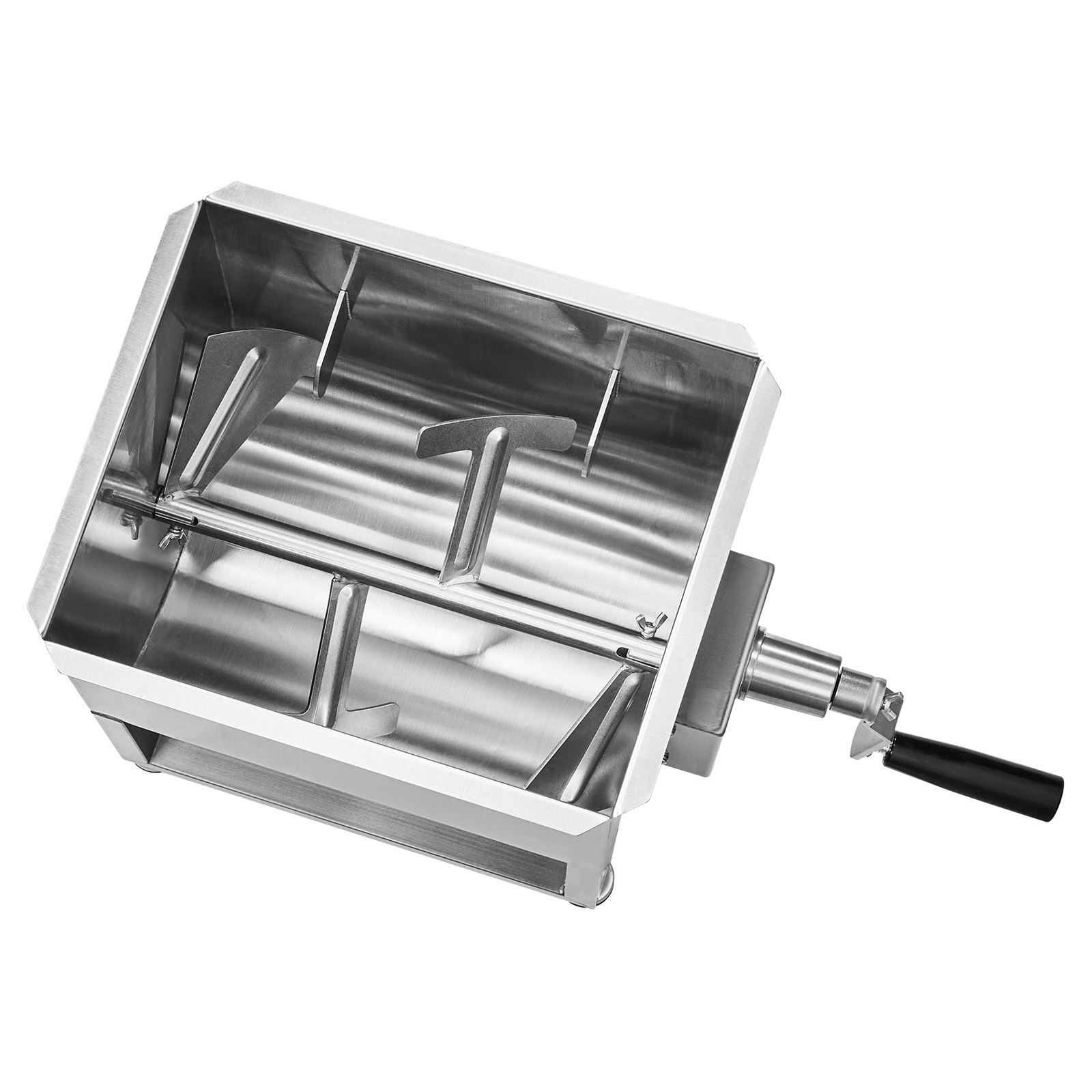 VEVOR Mezcladora de Carne Manual Tanque de 20 L, Equipo de Procesamiento de Carne, Capacidad Máxima de Mezcla de 13,6 kg, Mezcladora de Salchichas de Acero Inoxidable con Tapa, Caja de Engranajes