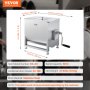 VEVOR Mezcladora de Carne Manual Tanque de 40 L, Equipo de Procesamiento de Carne, Capacidad Máxima de Mezcla de 27,2 kg, Mezcladora de Salchichas de Acero Inoxidable con Tapa, Caja de Engranajes