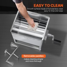 VEVOR Mezcladora de Carne Manual Tanque 80L Mezcla Máxima 36kg para Salchichas