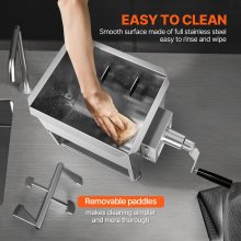 VEVOR Mezcladora de Carne Manual Tanque 15L Mezcla Máxima 7kg para Salchichas